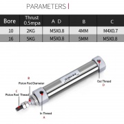 Piston neumatico doble efecto